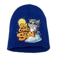 California Beach 2024 Vacation Weekend Summer Here Comes Sun Gift Short Acrylic Beanie