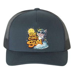 California Beach 2024 Vacation Weekend Summer Here Comes Sun Gift Yupoong Adult 5-Panel Trucker Hat