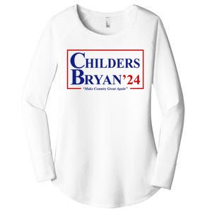 Childers Bryan 2024 Make Country Great Again Women's Perfect Tri Tunic Long Sleeve Shirt