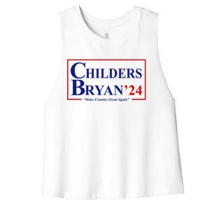 Childers Bryan 2024 Make Country Great Again Women's Racerback Cropped Tank