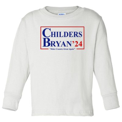 Childers Bryan 2024 Make Country Great Again Toddler Long Sleeve Shirt