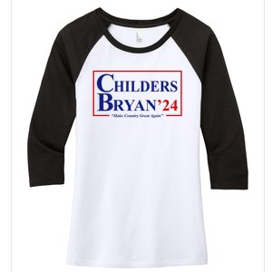 Childers Bryan 2024 Make Country Great Again Women's Tri-Blend 3/4-Sleeve Raglan Shirt