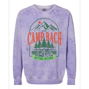 Camp Bach 2024 Getting Hitched Camping Colorblast Crewneck Sweatshirt