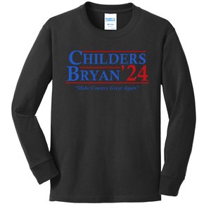 Childers Bryan 2024 Election Make Country Great Kids Long Sleeve Shirt