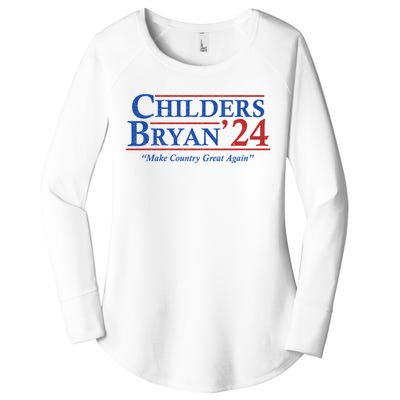 Childers Bryan 2024 Make Country Great Again Women's Perfect Tri Tunic Long Sleeve Shirt