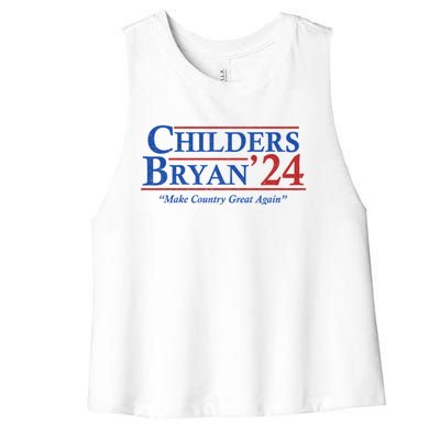 Childers Bryan 2024 Make Country Great Again Women's Racerback Cropped Tank