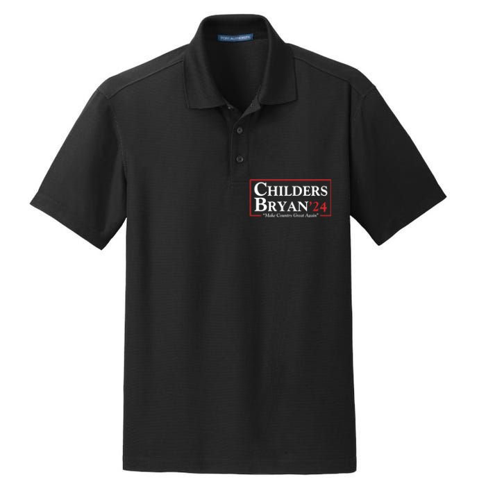 Childers Bryan 2024 Make Country Great Again Dry Zone Grid Polo