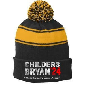 Childers Bryan 2024 Make Country Great Again Stripe Pom Pom Beanie