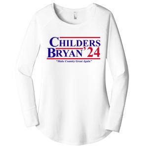 Childers Bryan 2024 Make Country Great Again Women's Perfect Tri Tunic Long Sleeve Shirt