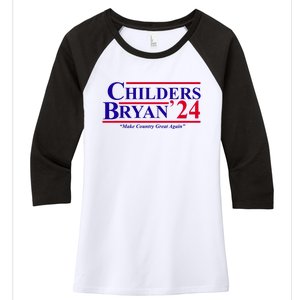 Childers Bryan 2024 Make Country Great Again Women's Tri-Blend 3/4-Sleeve Raglan Shirt