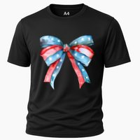 Coquette Bow 4th Of July Independence Day Cooling Performance Crew T-Shirt