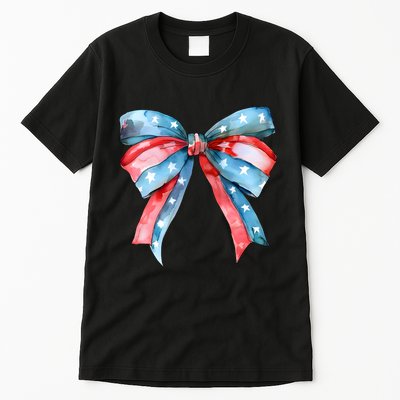 Coquette Bow 4th Of July Independence Day Tall T-Shirt