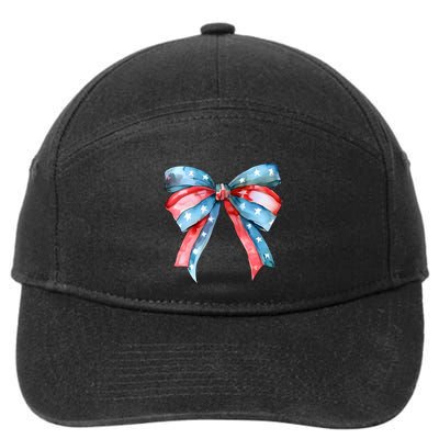 Coquette Bow 4th Of July Independence Day 7-Panel Snapback Hat