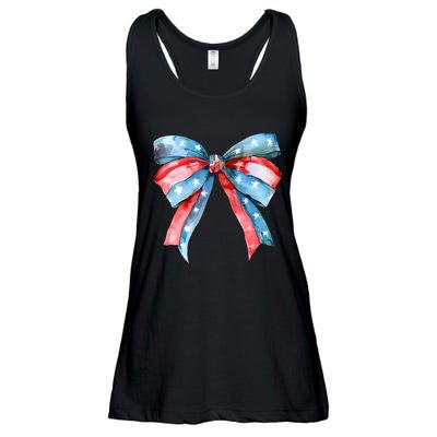 Coquette Bow 4th Of July Independence Day Ladies Essential Flowy Tank