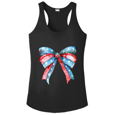 Coquette Bow 4th Of July Independence Day Ladies PosiCharge Competitor Racerback Tank