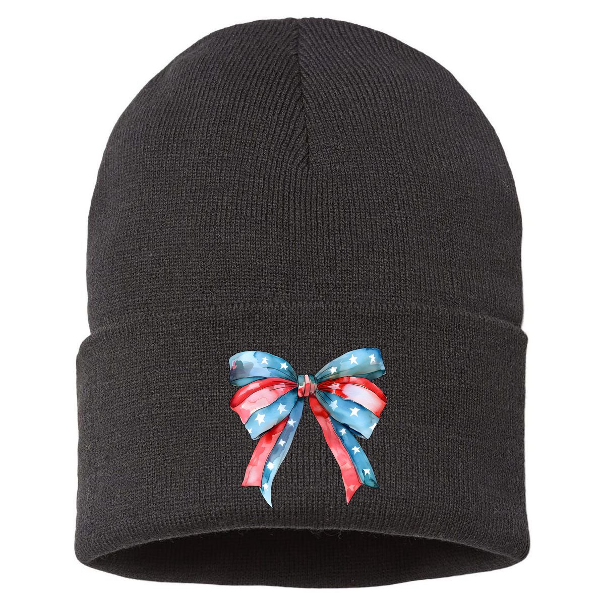 Coquette Bow 4th Of July Independence Day Sustainable Knit Beanie