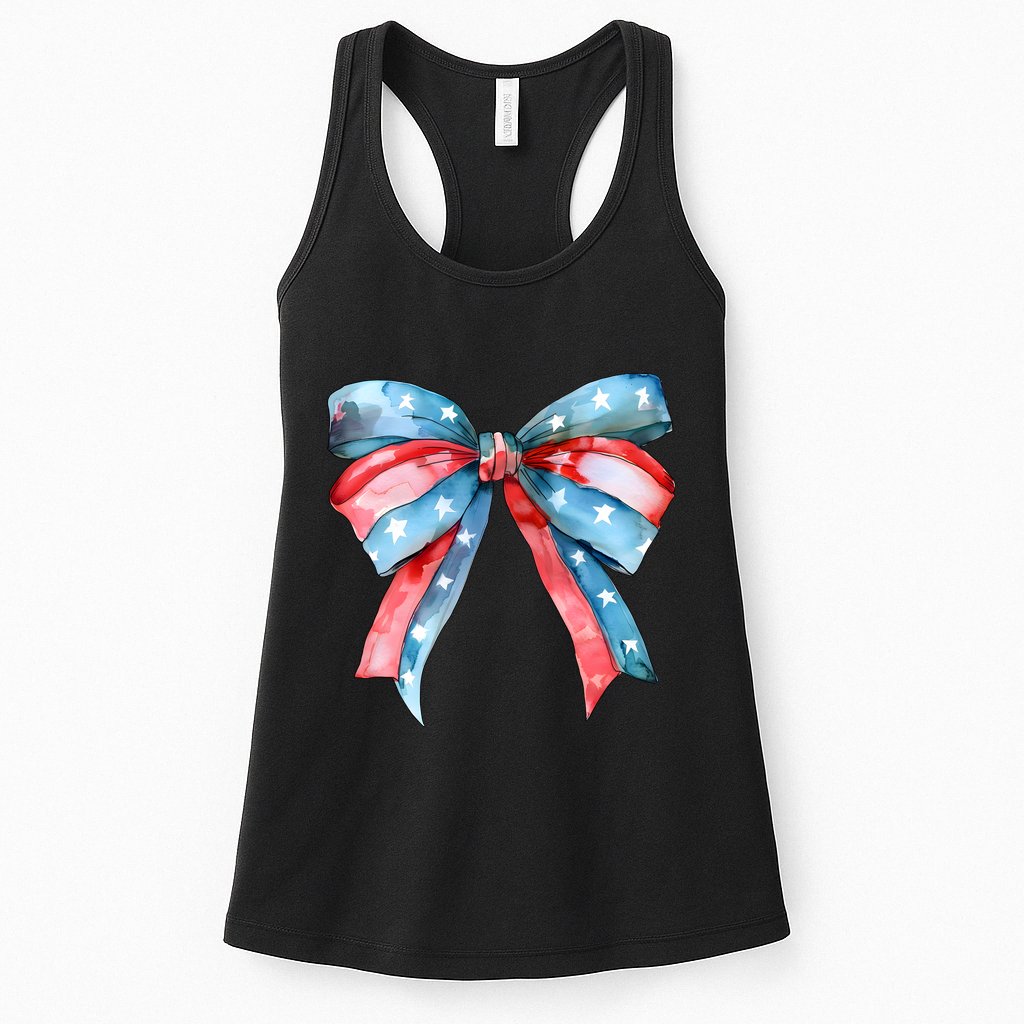 Coquette Bow 4th Of July Independence Day Womens Tank Top