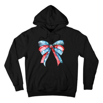 Coquette Bow 4th Of July Independence Day Tall Hoodie