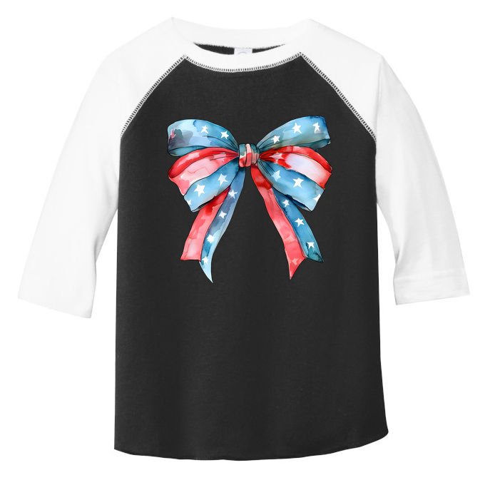 Coquette Bow 4th Of July Independence Day Toddler Fine Jersey T-Shirt
