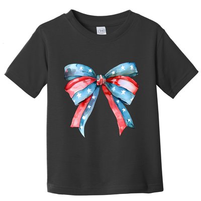Coquette Bow 4th Of July Independence Day Toddler T-Shirt