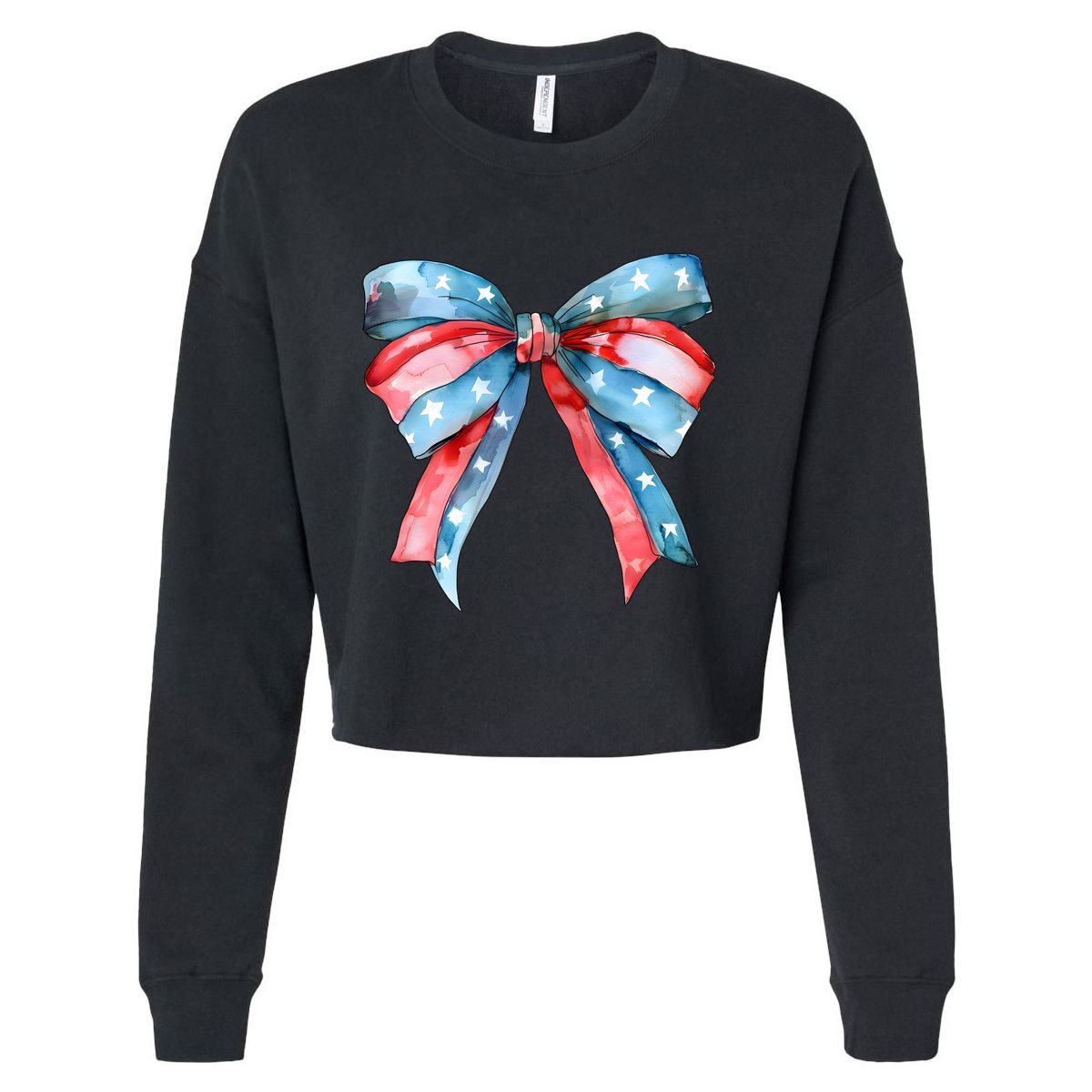 Coquette Bow 4th Of July Independence Day Cropped Pullover Crew