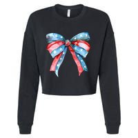 Coquette Bow 4th Of July Independence Day Cropped Pullover Crew