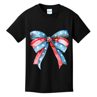 Coquette Bow 4th Of July Independence Day Kids T-Shirt