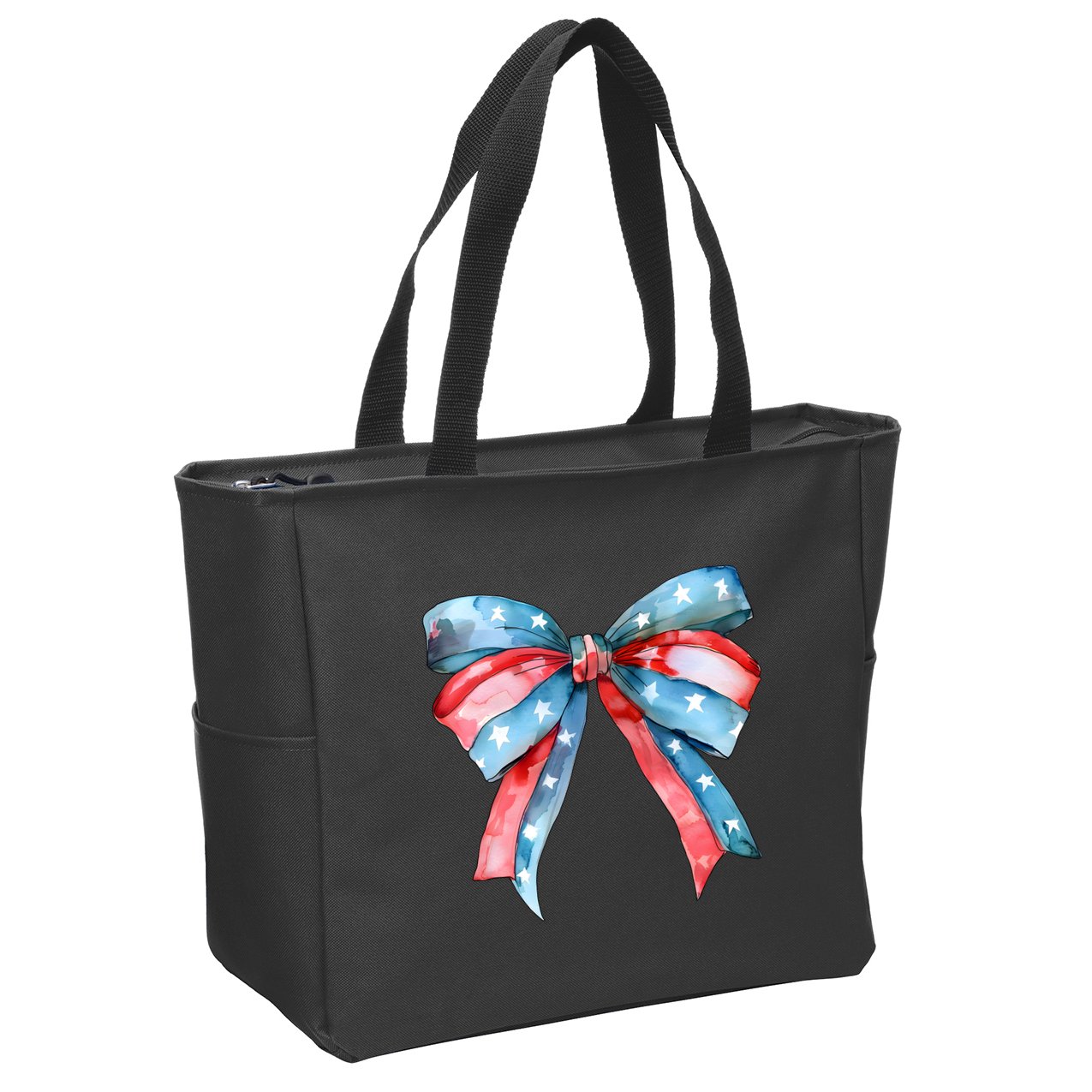 Coquette Bow 4th Of July Independence Day Zip Tote Bag