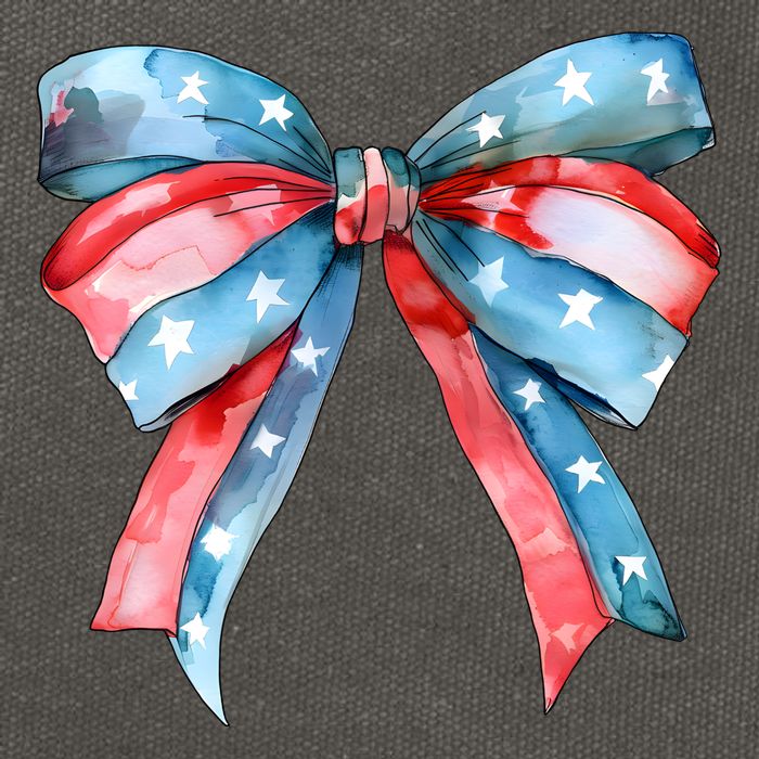 Coquette Bow 4th Of July Independence Day Cotton Canvas Backpack