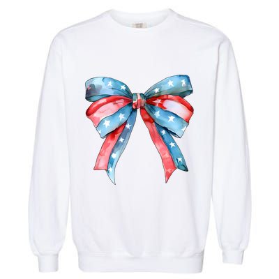 Coquette Bow 4th Of July Independence Day Garment-Dyed Sweatshirt