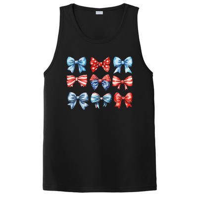 Coquette Bows 4th Of July Patriotic Bows Women PosiCharge Competitor Tank