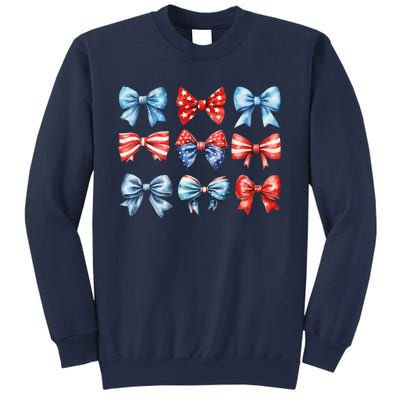 Coquette Bows 4th Of July Patriotic Bows Women Sweatshirt