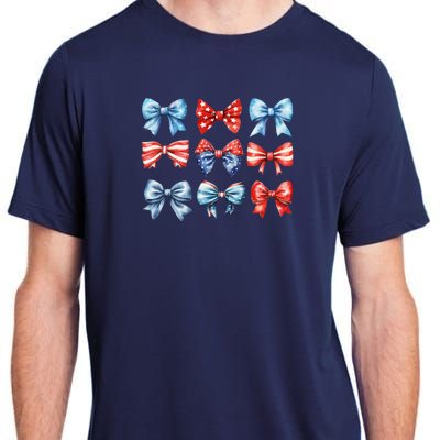 Coquette Bows 4th Of July Patriotic Bows Women Adult ChromaSoft Performance T-Shirt