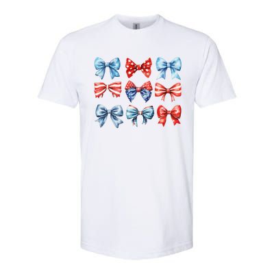 Coquette Bows 4th Of July Patriotic Bows Women Softstyle CVC T-Shirt