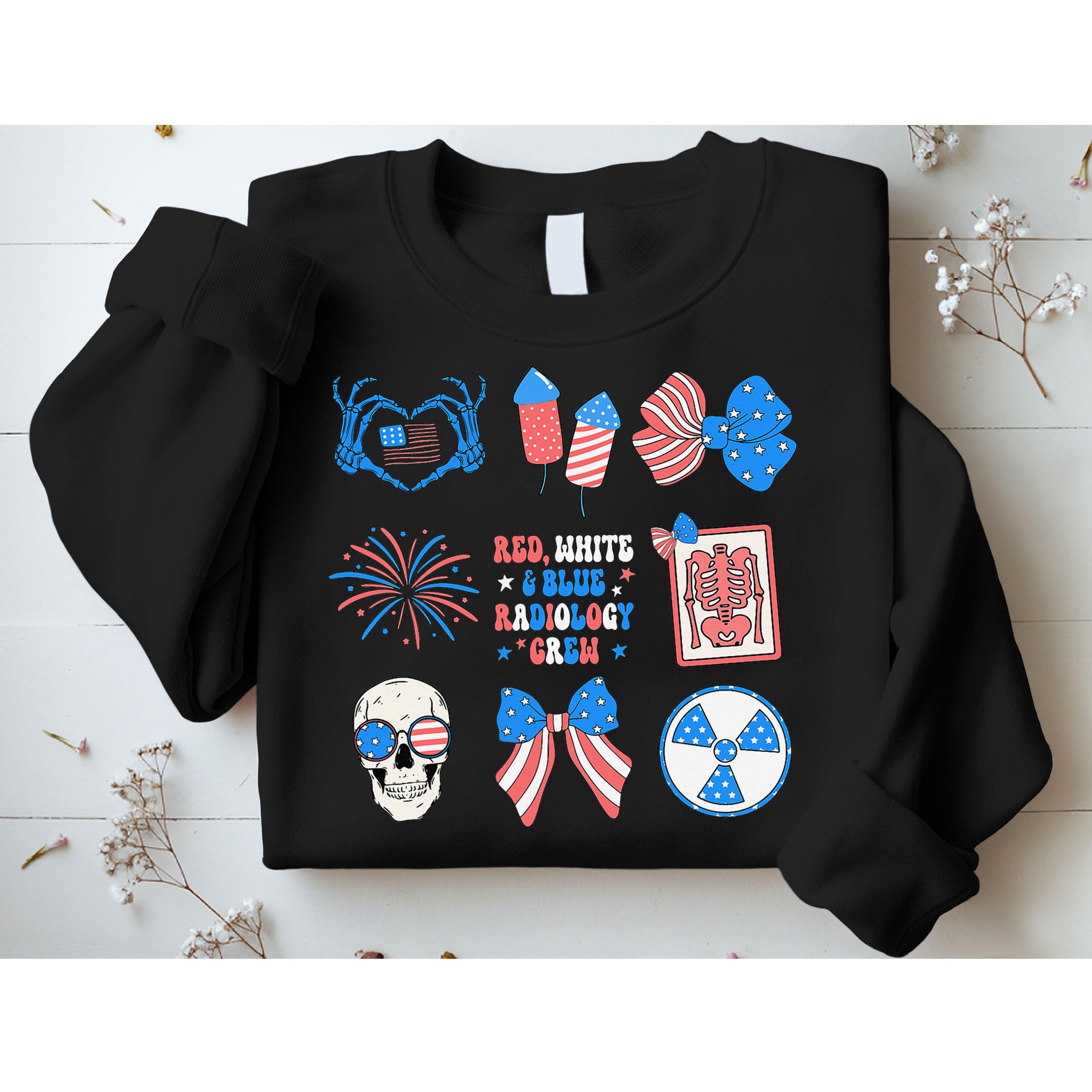 Coquette Bow 4th Of July Radiology Department X-Ray Rad Sweatshirt