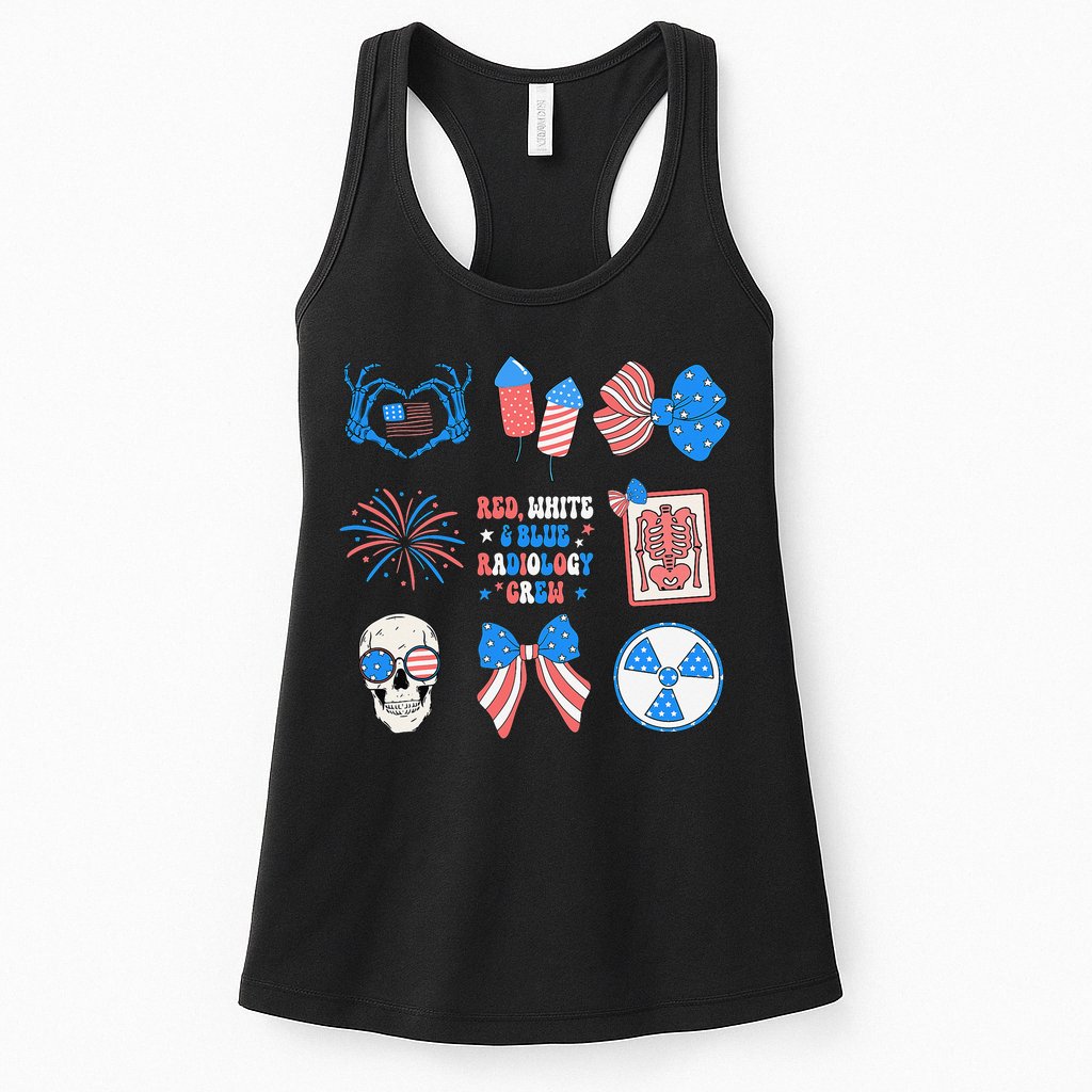 Coquette Bow 4th Of July Radiology Department X-Ray Rad Womens Tank Top