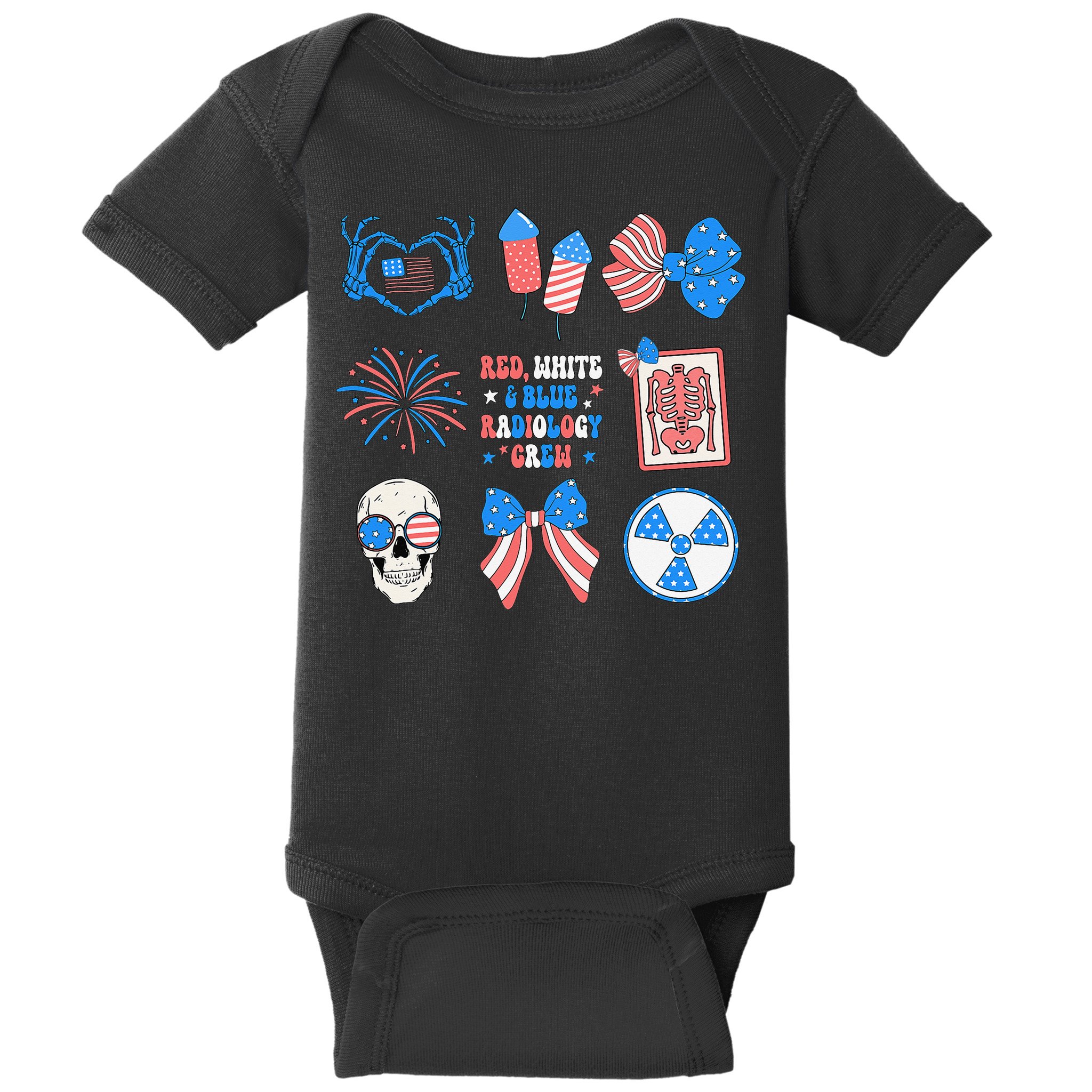 Coquette Bow 4th Of July Radiology Department X-Ray Rad Baby Bodysuit