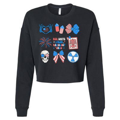 Coquette Bow 4th Of July Radiology Department X-Ray Rad Cropped Pullover Crew