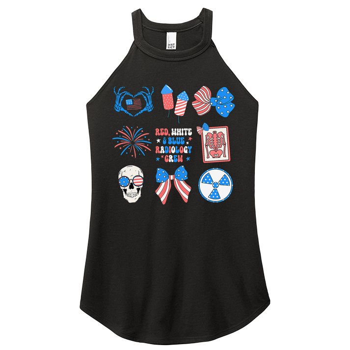 Coquette Bow 4th Of July Radiology Department X-Ray Rad Women's Perfect Tri Rocker Tank