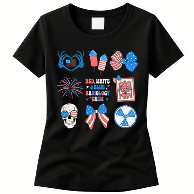 Coquette Bow 4th Of July Radiology Department X-Ray Rad Womens T-Shirt