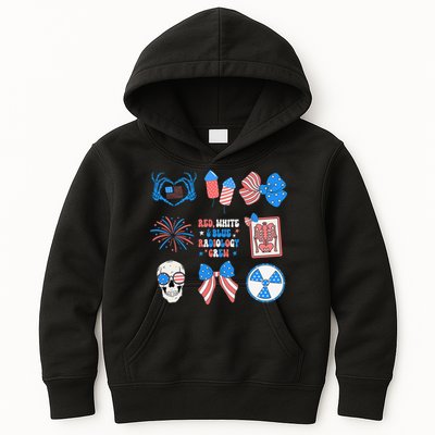 Coquette Bow 4th Of July Radiology Department X-Ray Rad Kids Hoodie