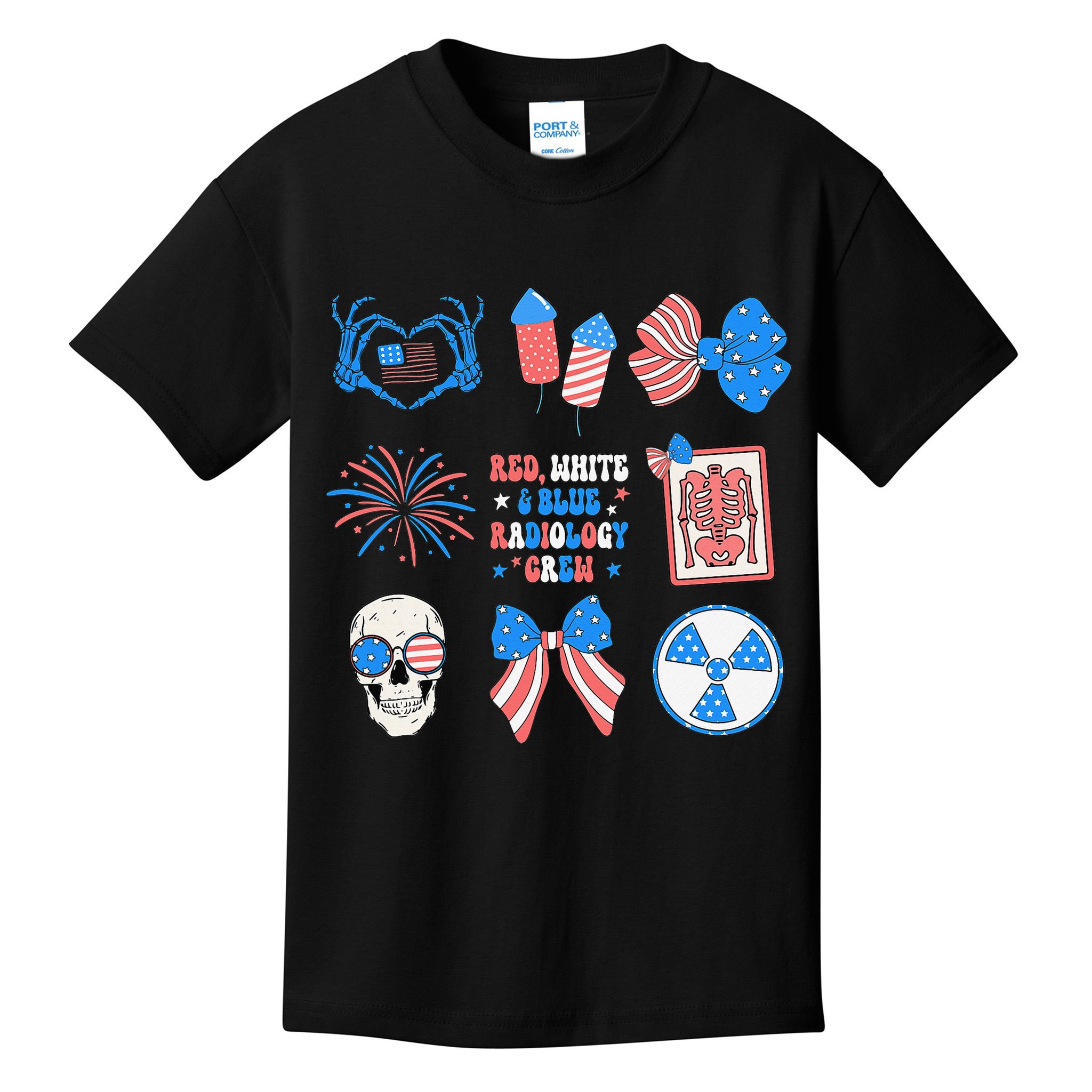 Coquette Bow 4th Of July Radiology Department X-Ray Rad Kids T-Shirt