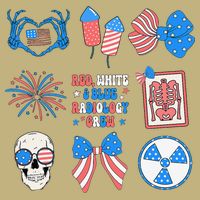 Coquette Bow 4th Of July Radiology Department X-Ray Rad Cooling Performance Crew T-Shirt