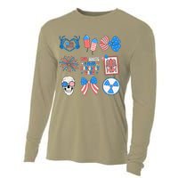 Coquette Bow 4th Of July Radiology Department X-Ray Rad Cooling Performance Long Sleeve Crew