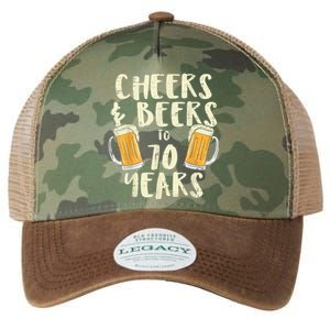  Cheers Beers 70 Years Old 70th Birthday Drinking Gift  Legacy Tie Dye Trucker Hat