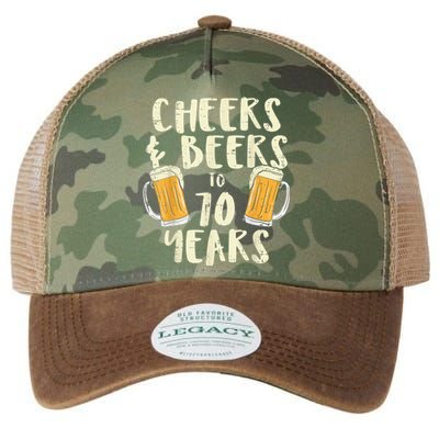  Cheers Beers 70 Years Old 70th Birthday Drinking Gift  Legacy Tie Dye Trucker Hat