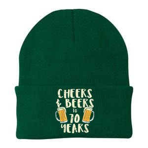  Cheers Beers 70 Years Old 70th Birthday Drinking Gift  Knit Cap Winter Beanie