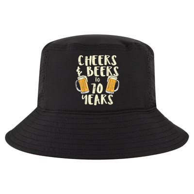  Cheers Beers 70 Years Old 70th Birthday Drinking Gift  Cool Comfort Performance Bucket Hat