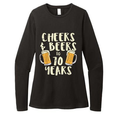  Cheers Beers 70 Years Old 70th Birthday Drinking Gift  Womens CVC Long Sleeve Shirt