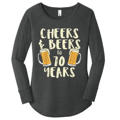  Cheers Beers 70 Years Old 70th Birthday Drinking Gift  Women's Perfect Tri Tunic Long Sleeve Shirt